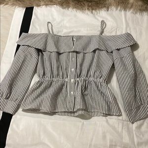 Off the shoulder blouse striped